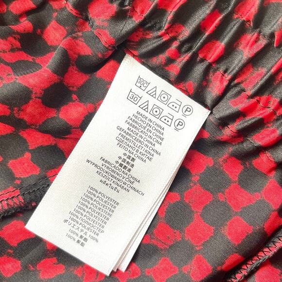 Michael Kors Printed Satin Effect Jogger Pants | Red/Black Size 2 - Picture 4 of 8